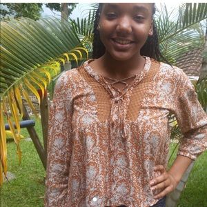 Paisley Print Netted Free People Top